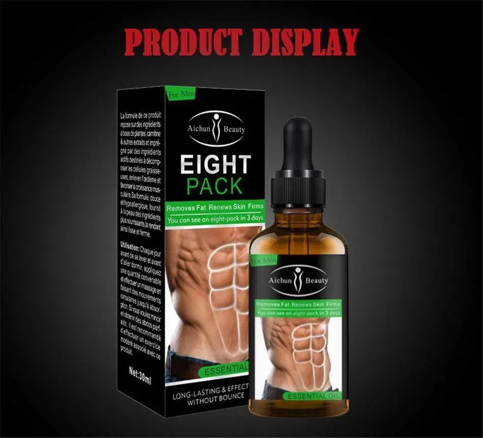Aichun Beauty Eight Pack Abdominal Essential Oil for Men Strong Belly Burning Muscle Fat Remove Renews Skin Weight Loss Slimming Oil