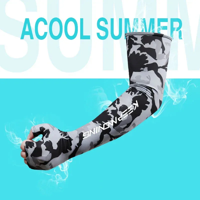 Camouflage Cycling Arm Sleeves for Sun Protection