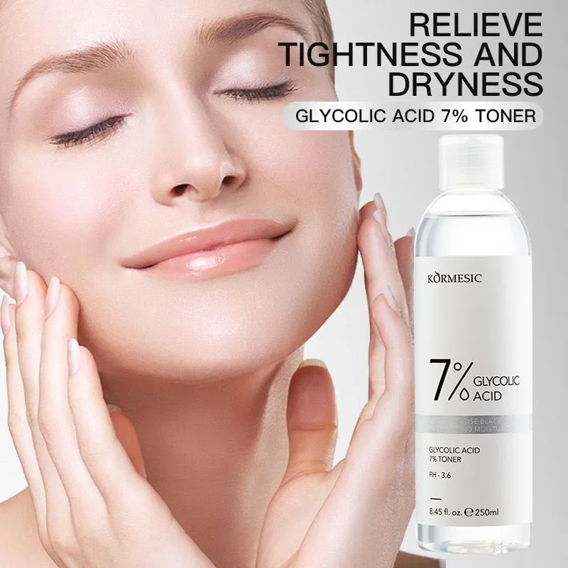 KORMESIC 7% Glycolic Acid Toner Remover Nose Blackhead Face Firming Moisturizing Toner 250ml