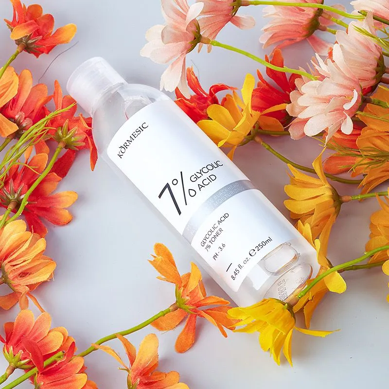 KORMESIC 7% Glycolic Acid Toner Remover Nose Blackhead Face Firming Moisturizing Toner 250ml