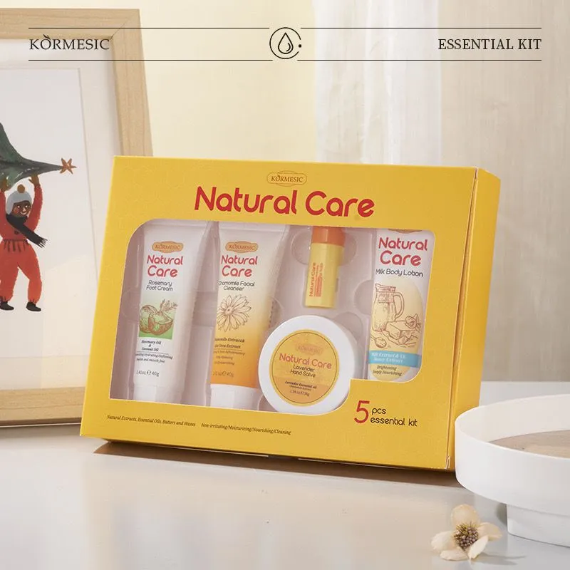 Kormesic Natural Care Essential Kit Moisturizing Nourishing and Cleansing Skincare Set & Gift Box