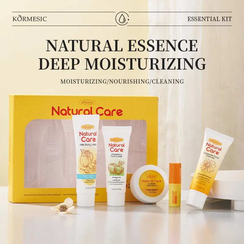 Kormesic Natural Care Essential Kit Moisturizing Nourishing and Cleansing Skincare Set & Gift Box