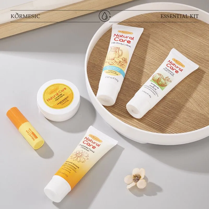 Kormesic Natural Care Essential Kit Moisturizing Nourishing and Cleansing Skincare Set & Gift Box