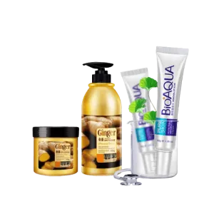Pack of BioAqua Anti Acne & Ginger Hair Mask with Shampoo