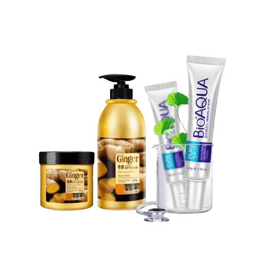 Pack of BioAqua Anti Acne & Ginger Hair Mask with Shampoo