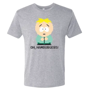 South Park Butters Oh Hamburgers Men's Tri-Blend T-Shirt